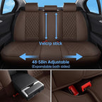 Car Seat Covers Full Set Brown,Luxury Faux Leather Car Seat Covers Waterproof Non-Slip Seat Protector Universal Fit for Most Cars SUVs Trucks Pick-ups, Car Accessories Interior(Brown-Full Set)