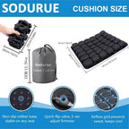 Sodurue Travel Cushion Airplane Seat,Airplane Seat Cushion for Long Flights,Press Type Air Inflatable Wheelchair Seat Cushion for Car,Office,Stadium,Ergonomic Comfort Support,Heavy Duty (36 Air Bag)