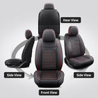 Front Seat Covers Fit for Toyota Yaris 2007-2020, Car Seat Covers Front Seats, Breathable Faux Leather Automotive Seat Covers Front Pair Anti-Slip Seat Cover(Black&Red, Front)
