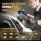 Cordless Buffer Polisher Kit for Dewalt 20V Battery (No Battery), 6-Inch Orbital Car Polisher Variable Speed 1800—5500 RPM, 17PCS Polishing Accessories, for Car Polishing/Waxing (Tool Only)