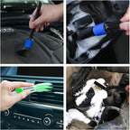 10pcs Detailing Brush Set, Multi-Purpose Car Detailing Brushes for Cleaning Car Interior, Exterior, Engine, Leather, Including 5 car Cleaning Brush, 3 Wire Brush, 2 Air Vent Brush,Blue