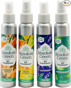 Absolute Green Air Freshener Room Spray, Covers Odor, Variety Pack 4oz (Pack of 4)