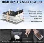 Coverado Seat Covers Full Set, Black Seat Covers for Cars 5 Seats, Car Seat Protector, Waterproof Nappa Leather Car Seat Cushion, Front and Rear Car Seat Cover Fit for Most Sedans SUV Pick-up Truck