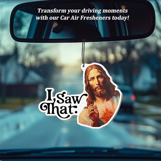 I Saw That, Funny Car Air Freshener, Christmas Car Ornament, Car Accessories For Men, Stocking Stuffer, Cute Car Accessories, Rearview Mirror Accessory Hanging Car Air Freshener, Pack of 4