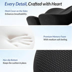 ZIKEE Car Seat Cushion for Driving with Cooling Gel, Ergonomic Memory Foam Seat Cushion for Car Provides Sciatica, Back, Tailbone Pain Relief and Intimate Ventilation, Anti-Slip & Breathable Cover