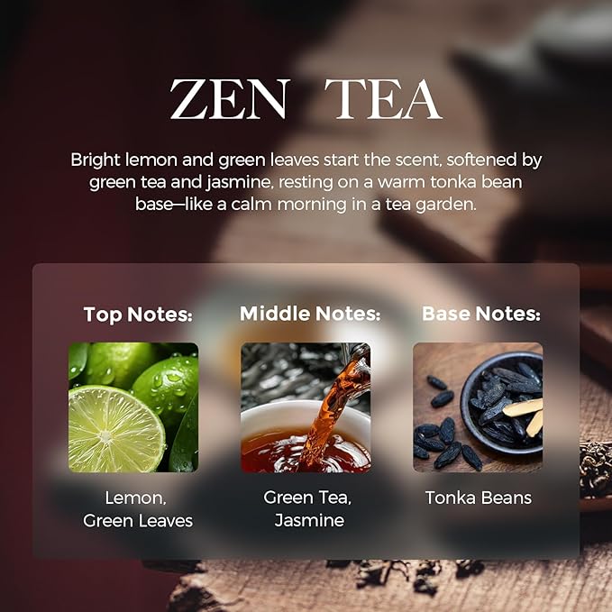 NYVALIYACar Air Freshener Hanging Diffuser with Natural Essential Oil, Zen Tea Scent Car Fresheners, Long Lasting Car Smell Air Fresheners, Car Air Fresheners for Women & Men (Zen Tea)