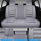 AOOG Fuzzy Car Seat Covers, Heated Bench Back Cushion Protector for Cars SUV Trucks(Full Set,Grey)