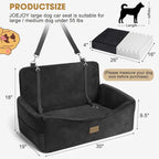 JOEJOY Dog Car Seat for Large Medium Sized Dogs Under 55 lbs, Dog Booster Seat for 2 Small Dogs with Detachable Washable Cover, Memory Foam Pet Car Seat with 2 Safety Belts and Storage Pockets