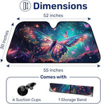 GENANY Colorful Butterfly Windshield Sun Shade for Car SUV Truck (55x30 inches),Sun Shade Windshield, Shades for Windows, Protector Blocks UV, Car Decor