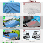 Golf Cart Seat Covers, Lake Blue Golf Cart Seat Towel Blanket for All EZGO, Club Cars, Icon and More 2/4-seats Cart, 100% Microfiber, Essential Golf Cart Accessories, 51'' x 31''