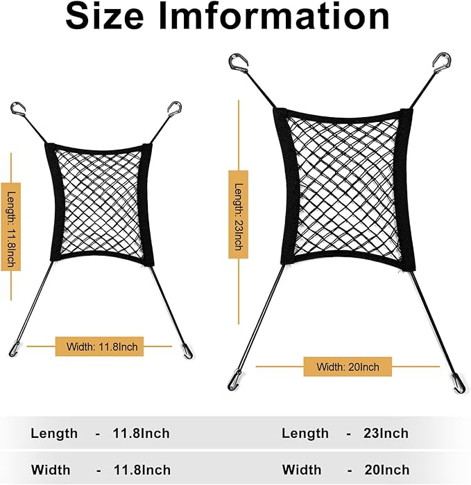 Dog Car Net Barrier for SUV， Upgraded Dog Travel Accessory with Organizers and Storage, Separates Pets from Passengers for Safely, organizes Essentials, Makes Trips Easier.