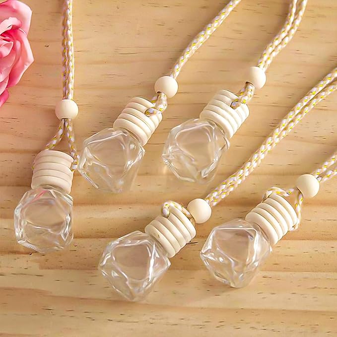 12 Pcs Car Air Freshener Perfume Bottle, Aromatherapy Fragrance Essential Oil Diffuser Hanging Perfume Pendant Auto Ornaments Decor Accessories