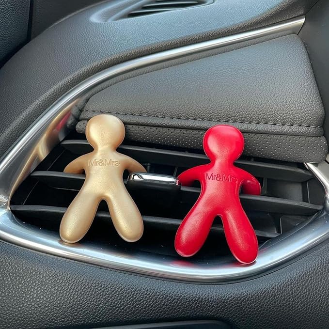 Cesare Car Air Freshener Noble Oud Fragrance Gold Long Lasting 45 Days Air Vent Clip Uses Alcohol-Free Fragrance Oil Non-Toxic EVA Material