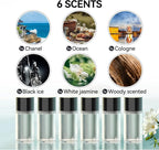 Smart Car Air Freshener & Essential Oil Diffuser – USB Rechargeable, Auto On/Off, with 6 Premium Oils | Long-Lasting Scent for Car, Office, Home