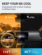 Proadsy 2026 Upgrade Windshield Sun Shade Custom Fit Lexus NX 2022-2025 2026 4-Layer Foldable Front Sunshade Protector Sun Visor Blocks UV Rays Keep Car Cooler