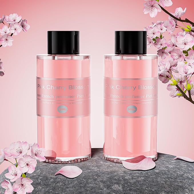 Amor Lyris 2 Packs Essential Oil Refill for Smart Car Air Freshener, 3.5OZ Car Diffuser Refill, Aromatherapy Perfume Refill (4-8 Months Use), Natural Plant Extracts, Pink Cherry Blossom