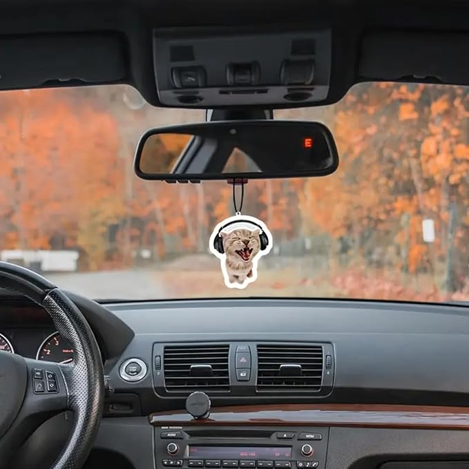 Rawan 4 Pack Car Air Freshener Cat, Accessories Cute for Women Girls And men Car, Funny Decor Hanging Fresheners Car Interior Room Decorations, for Christmas Gift (B, 2 Scent)