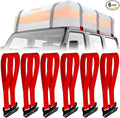 6 Rooftop Cargo Tie Down Hook Straps-Secure Any Car Roof Bag, Roof Rack Cargo Carrier,or Car Top Carrier,Durable and Solid, No Roof Rack Required, Compatible with Most Cars - Registered Patent (red)