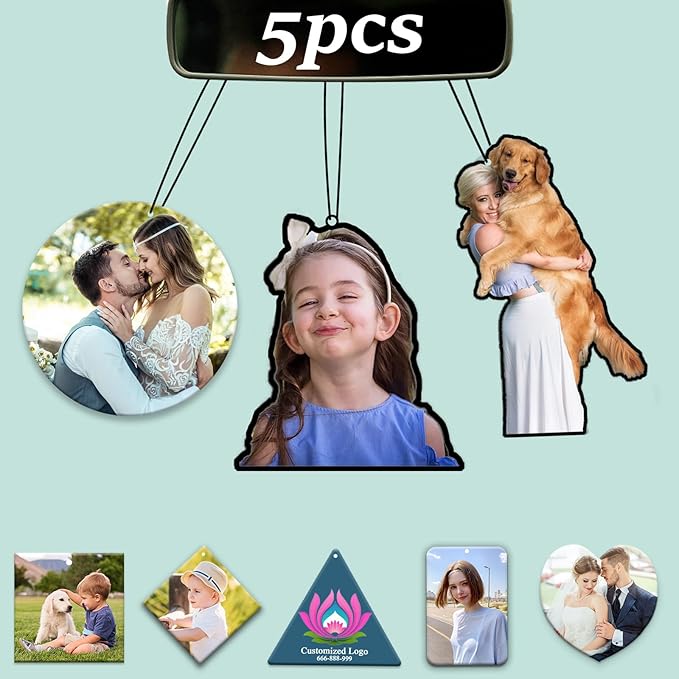 Custom Car Air Freshener with Picture Logo Personalized Bulk Air Fresheners for Car Wardrobe Bathroom Hanging Decoration (Entire Body)