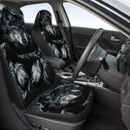2 Pcs Premium Wolf Car Seat Cover, Breathable & Washable Car Seat Covers Full Sets, Fashionable Printed Seat Covers for Cars Interior, Universal Fit for Most Cars, Sedan, Truck, SUV