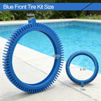 896584000-143 Front Tire Kit with Super Hump Replacement Tires for Poolvergnuegen Select and Hayward Phoenix Pool Cleaner Wheel - Blue (2Pcs Front Tires)