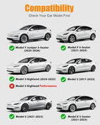 Leather Seat Back Protector Designed for Tesla Model Y Model 3 Model S/X Accessories(Includes 2025 Model Y & 2024-2025 Model 3 Highland), Wear-Resistant Kick Mats with Organizer Pocket, Set of 2