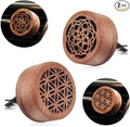2-in-1 Car Aromatherapy Diffuser & Air Freshener, Portable Mini Wood Diffuser with Lava Stone, Essential Oil Vent Clip, 2 Charming Patterns