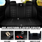 Car Seat Covers for VW Eos 2007-2016, Premium Nappa Leather Car Seat Cover, Stylish Sport Seat Covers， Automobile Seat Cover Sets.(Luxury 2 Seats/Black White)