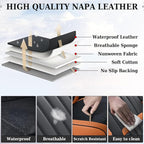 Coverado Car Seat Covers Front, Seat Covers for Cars, Waterproof 2-Pack Car Seat Cushions, Leather Carseat Seat Protectors, Universal Seat Covers Fit for Most Sedans SUV Pick-up Trucks(Brown&Black)