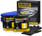 Headlight Restoration Kit, 2-Step Headlight Cleaner & Ceramic Coating Wipes, Removes Oxidation & Restores Clarity, Long-Lasting UV Protection, Headlight Polish No Tool Required