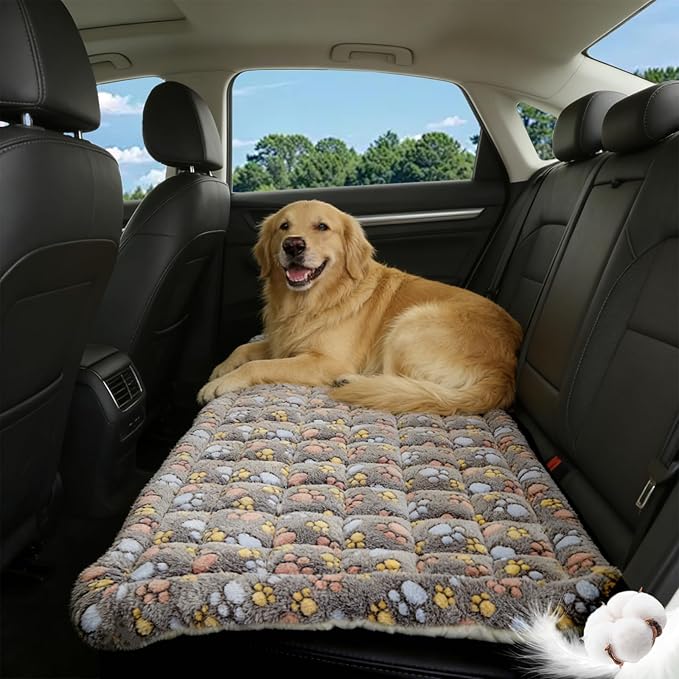 Thickened Dog Bed for Car Back Seat, Upgraded Bottom Non-Slip, Fits Hard Bottom car seat Cover for Dogs, Premium Mixed Color, Dog Car Seat Cover