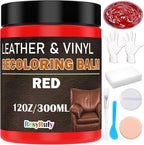 Leather Stains and Dye Liquid Red Recoloring Balm Dashboard Fabric Sneaker Shoes Boots Jacket Bag Purse Vinyl Acrylic Paint Boat Car Seats Wood Furniture Couch Fade Scratches Repair Kit Color Restorer