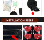 MLY 4 PCS Car Bling Vent Clips, Heart Crystal Rhinestone Air Freshener Vent Clips, Passenger Princess Glitter Cars Accessories, Universal Car Air Freshener Decoration for Women (Red)