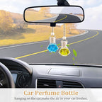 50 Pack Set Car Hanging Air Freshener Bottles Empty Car Essential Oil Diffuser Bottles Pendant Glass Perfume Bottles Aromatherapy Fragrance Bottle Auto Ornaments Decor