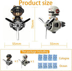 2Pcs Car Air Fresheners, Cute Bear Pilot Automotive Air Outlet Creative Car Perfume Diffuser, Automotive Accessories Air Vent Decoration with 8 Fragrant Tablets (Black 1+White 1)