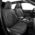 Custom Fit Seat Covers for Toyota Highlander: 2020 2021 2022 2023 2024 2025 Full Set 8 Passenger 3 Row Faux Leather Car Seat Protector Compatible Airbag Deep Gray(2020-2024 W/ Second Row 40/60 Split)