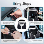 FLORICH Memory Foam Double Layer Breathable Mesh Lumbar Support Ergonomic Leather Lumbar Support Pillow with 3D Mesh Back Support and Adjustable Strap for CarSeat & Office Chair(Leather Black)
