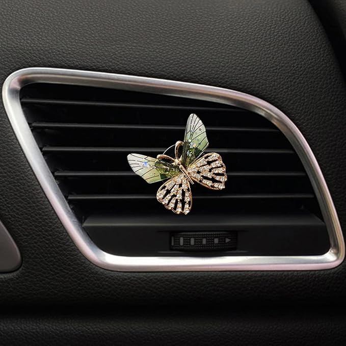 Bee Butterfly Dragonfly Car Aromatherapy Diffusers - 3 Pcs Green Vent Clip Car Decoration & Interior Decor Accessories