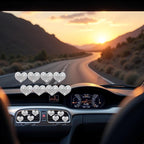 8 Pcs Silver Bling Heart Air Vent Clips, Crystal Car Fresheners, Diffuser With Rhinestone Decoration, Cute Interior Accessories for Women Girls, Decorations