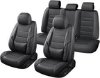 Car Seat Covers Full Set Custom Fit for Ford Edge 2007-2025 2026 - Premium Faux Leather with Lumbar Support, Waterproof, Breathable, Anti-Slip, Easy to Install (Black,Full Set)