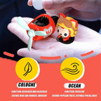 Car fragrance diffuser pilot car air outlet fragrance diffuser cartoon rotating fan leaf car perfume cute cartoon shape car perfume air freshener with 2 fragrances (fox) 1.0 Count