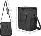 Tirrinia 6 Bottle Wine Gift carrier - Insulated & Padded Wine Carrying Cooler Tote Bag with Handle and Adjustable Shoulder Strap for Travel or Picnic, IDEAL Wine Lover Gift, Black