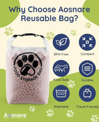 Pet Food Storage Bag for Travel - Transparent Leak-Proof Dog Food Container with Roll-Top Closure, Keeps Kibble Fresh for Camping Trip, Dog Boarding, Weekend Getaways (14 Cups)