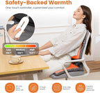 Heated Seat Cushion with Lumbar Support for Office, Heated Seat Cover Pain Relief for Long Sitting, Seat Warmer for Back, Lumbar, Hip, Thigh, Universal Fit, Auto Shut Off, 3 Heat Levels, Dark