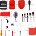 Car Wash Kit Car Wash Cleaning Kit Car Wash Foam Gun Sprayer Microfiber Sponge and Towels Car Foam Gun Tire Brush Collapsible Bucket Car Washing Kit