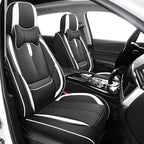 Fit for 98% of Mercedes Benz Car Seat Covers with Headrests, Premium Nappa Leather Seat Cover, Fully Wrapped Protect Modern Style Seat Cover (2-Seat Luxury, Black & White)