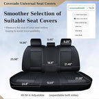 Coverado Rear Seat Covers, Leather Seat Cover for Car, Universal Waterproof Automotive Seat Cushion Protector for Most Cars Trucks SUV (Black)