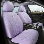 Coverado Car Seat Covers Full Set, 5 Seats Front Seat Cover and Back Seat Covers for Cars, Automotive Seat Covers Leather Waterproof Seat Covers, Car Seat Protectors Universal for Cars Purple