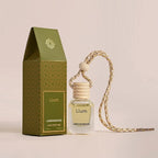 Llum Lemongrass Hanging Car Air Freshener – Luxury Automotive Perfume Diffuser 10ml (0.34 fl oz), Long-Lasting Fragrance, Alcohol-Free Non-Toxic Car Scent, Glass Bottle With Wood Cap