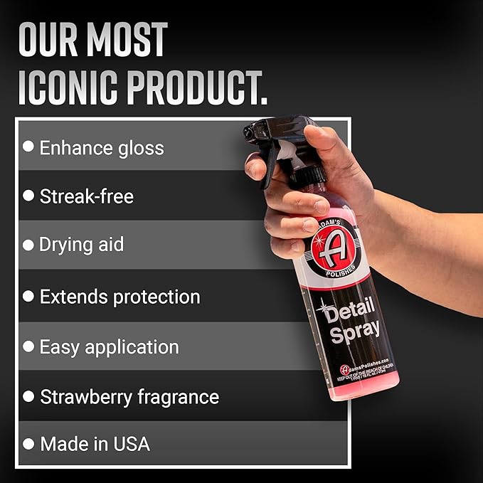 Adam's Detail Spray (2-Pack) - Quick Waterless Detailer Spray for Car Detailing, Washing, Polishing & Vehicle Claying